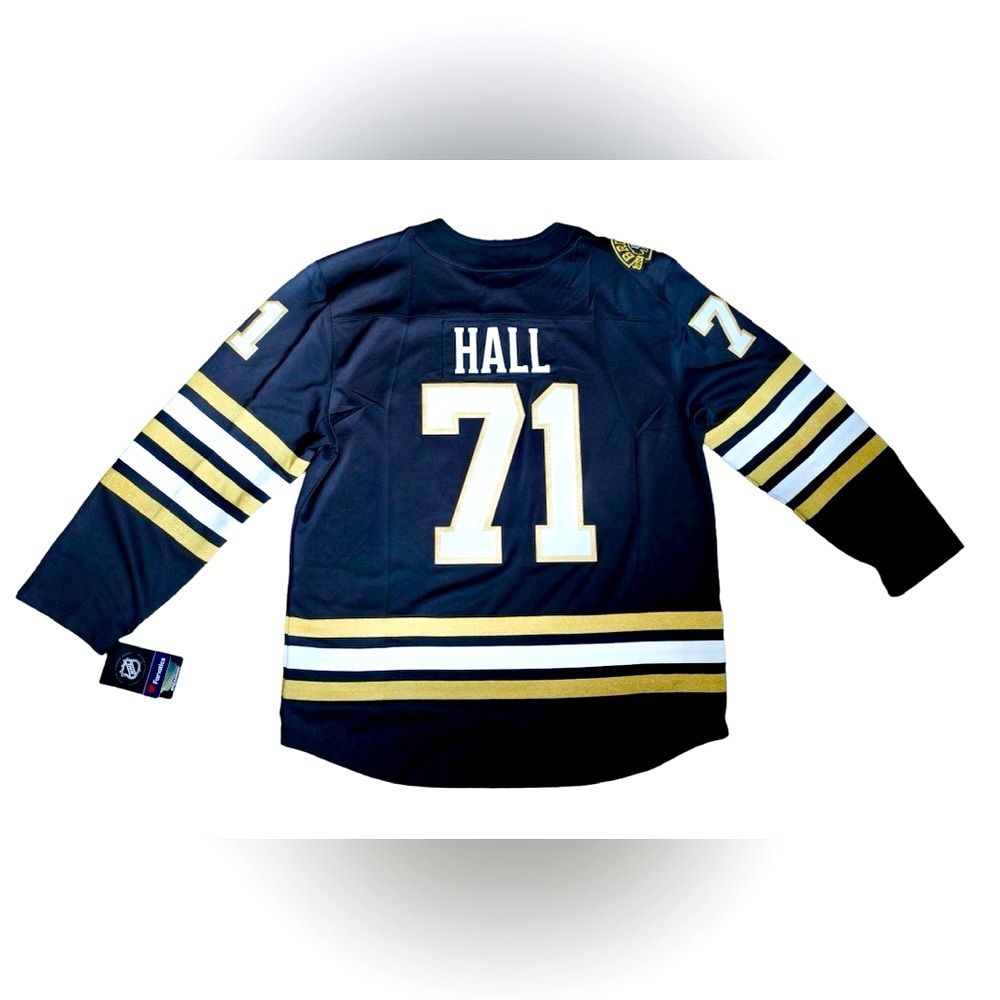 NWT Boston Bruins Taylor Hall Men’s Black 100th Anniversary Breakaway Jersey XL - Picture 2 of 5